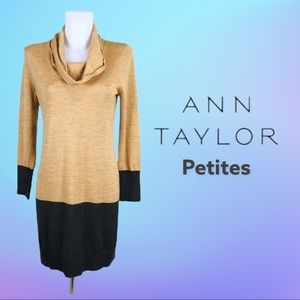 Ann Taylor Petite Cowl-neck Sweater Dress Sz MP